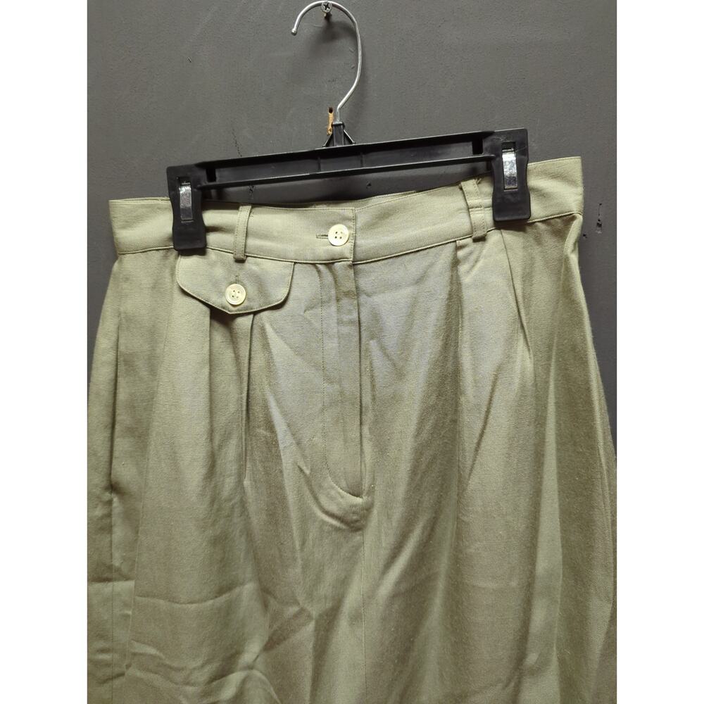 Talbots Vintage Silk Blend Sage Green Pleated Maxi Skirt Size 8 Minimalist Glam - Picture 3 of 10